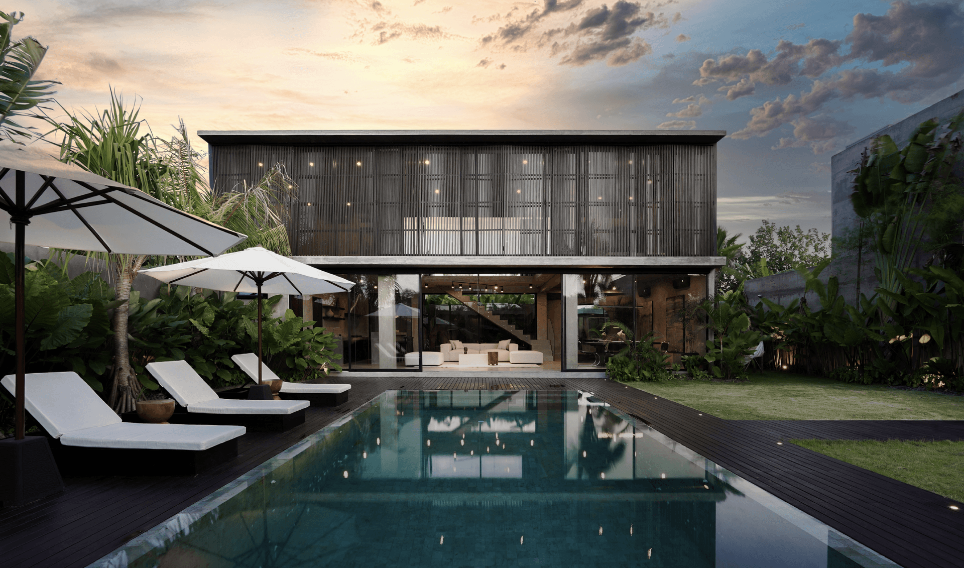 Core Villas at dusk, Seseh, Munggu